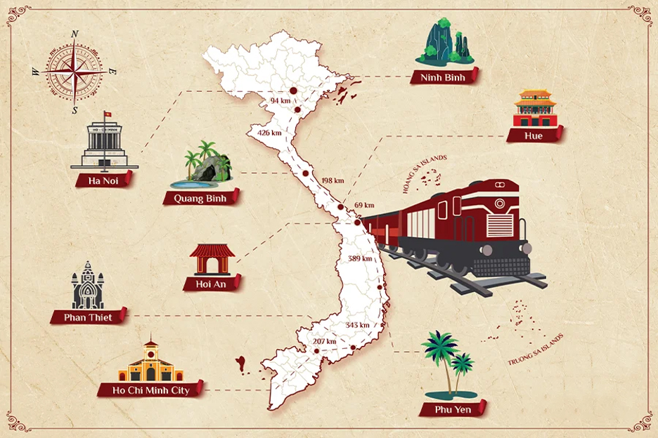 Voyage Vietnam en train de luxe : une travers&eacute;e d&rsquo;exception du Nord au Sud